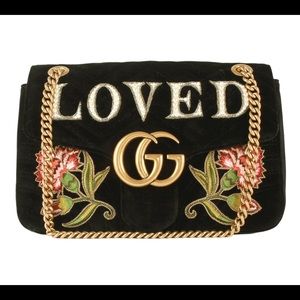 Gucci black velvet Marmont Loved Bag